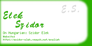 elek szidor business card